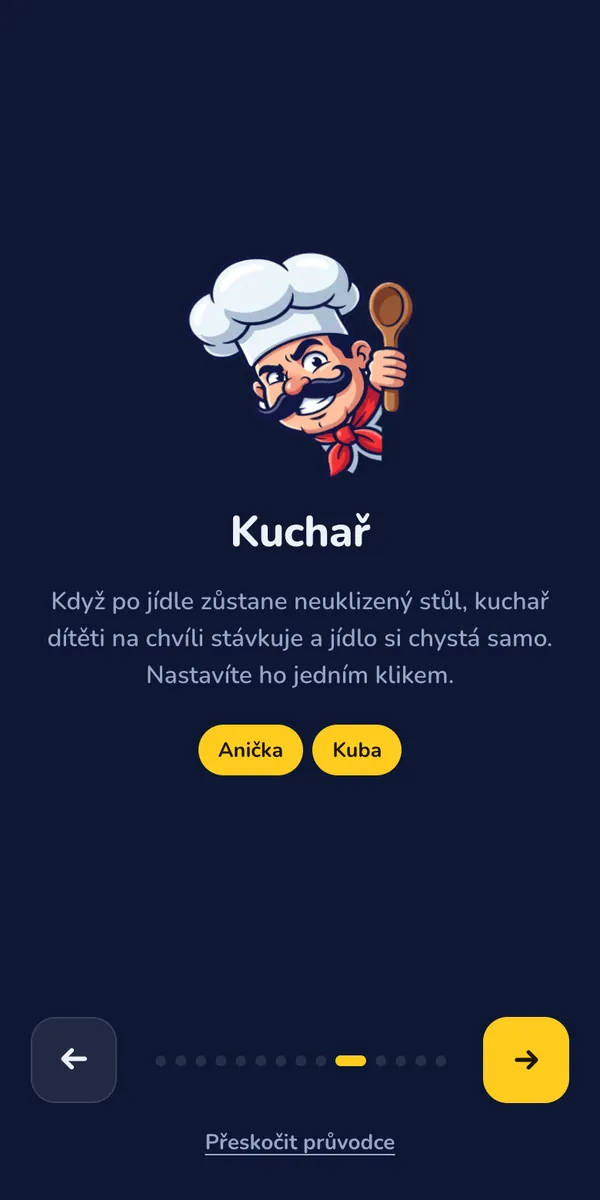 Rodič: Průvodce u každé funkce vysvětlí, k čemu je, a vy zvolíte, kterým dětem ji zapnout.