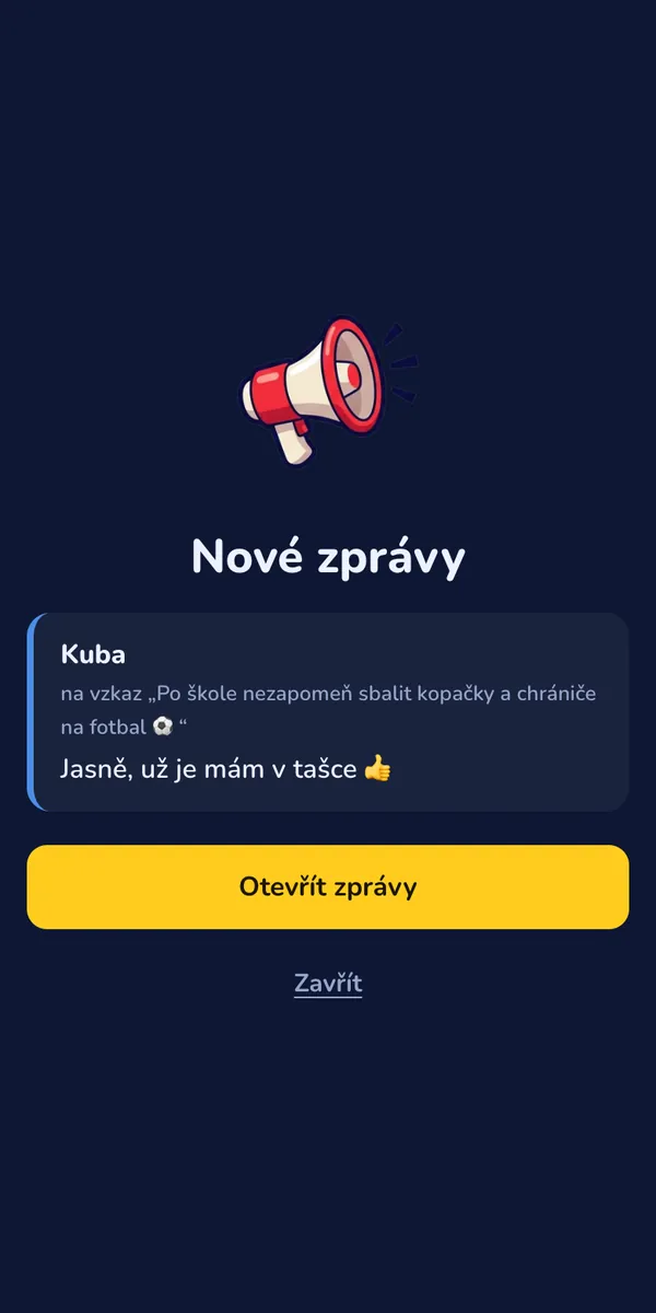 Rodič: Odpověď vám hned vyskočí na ploše i jako upozornění v mobilu.